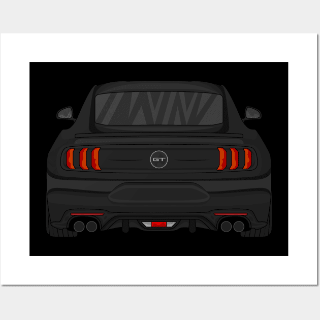 MUSTANG GT BLACK Wall Art by VENZ0LIC